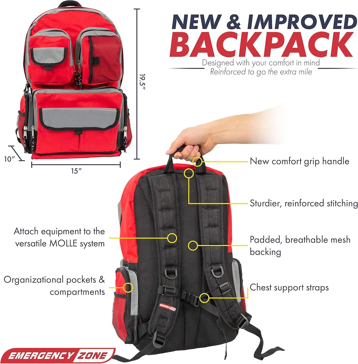 Emergency Zone | Urban Backpack (Red) - 48L