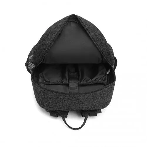 EQ2304 - Kono Men's Versatile and Sleek Urban Commuter Backpack - Black