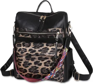 Ergocar Women Backpack, Ladies Fashion PU Leather Travel Backpack, Waterproof Anti-theft, Ladies Shoulder Bag with Detachable Strap, Women handbag with Multi-pocket compartment, for Ladies Teen Girls