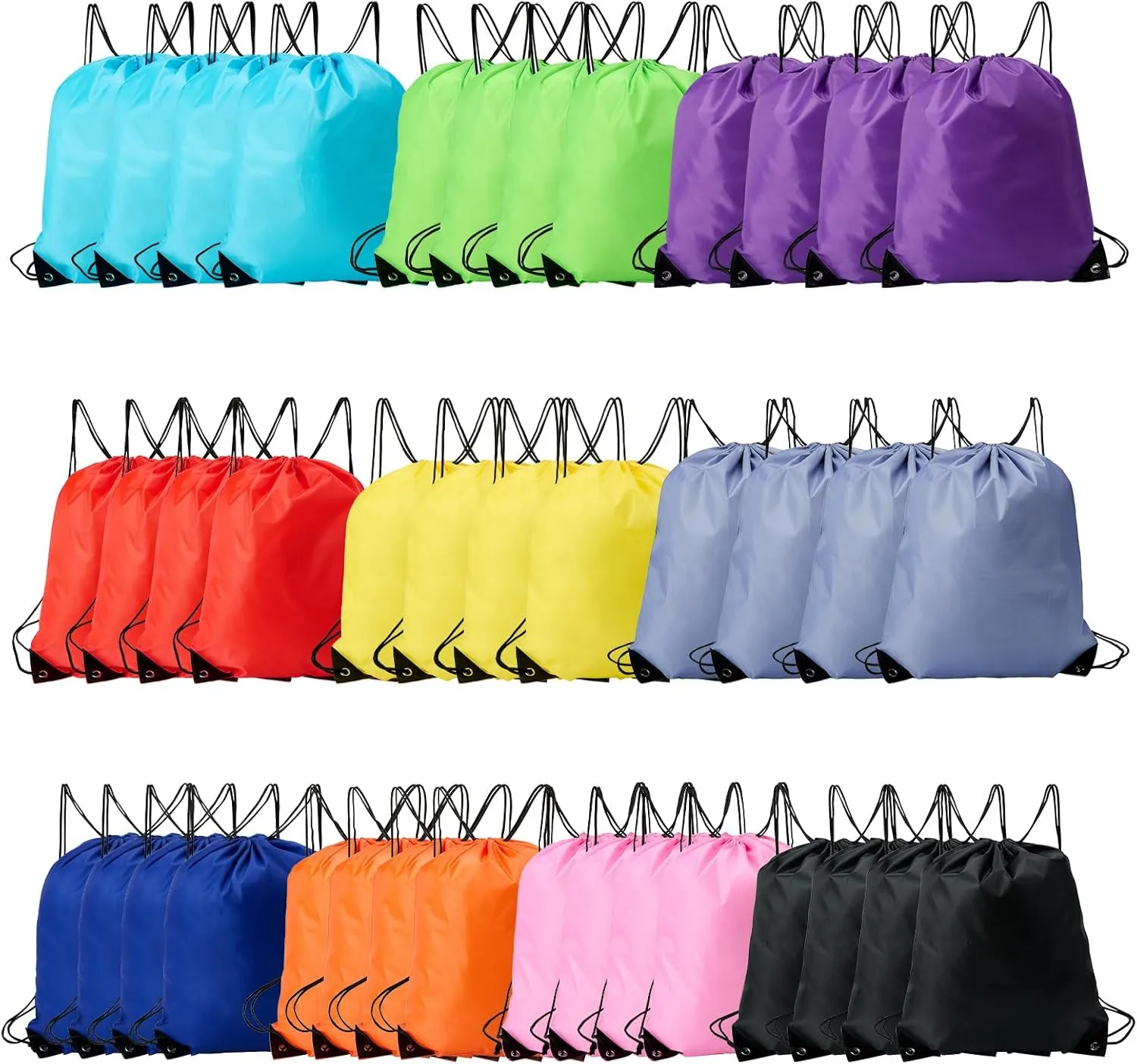 ERLYEEN Drawstring Backpack Bag for Gym Sports Traveling Beach Bulk String Bag Cinch Bag Sackpack for Men Women 10 color（40 Pack）