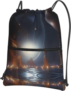 Eternal Ball Lightweight and Waterproof Drawstring Backpack - Perfect for Gym, Yoga, Travel, Beach, and Outdoor Activities for Men and Women