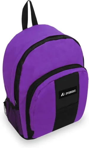 Everest Backpack with Front and Side Pockets, Dark Purple, One Size