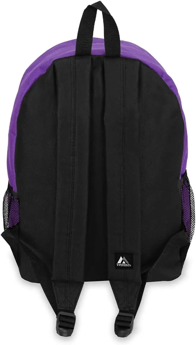 Everest Backpack with Front and Side Pockets, Dark Purple, One Size