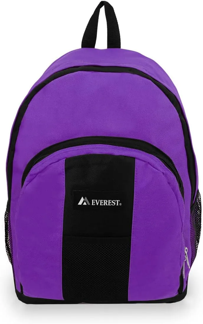 Everest Backpack with Front and Side Pockets, Dark Purple, One Size