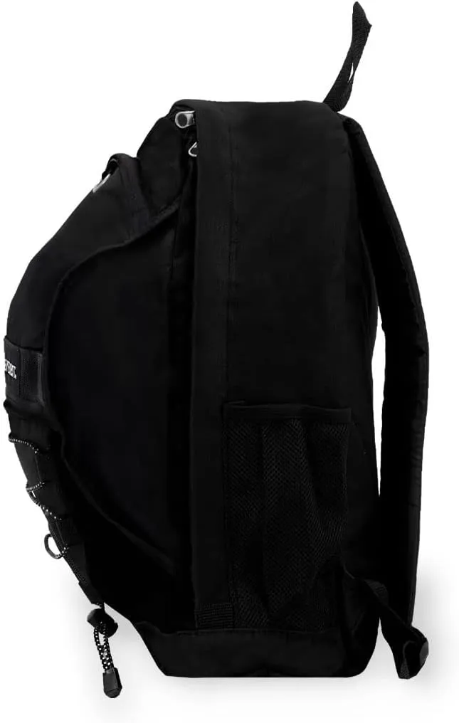 Everest Luggage Two Tone Backpack with Mesh Pockets, Black, Medium
