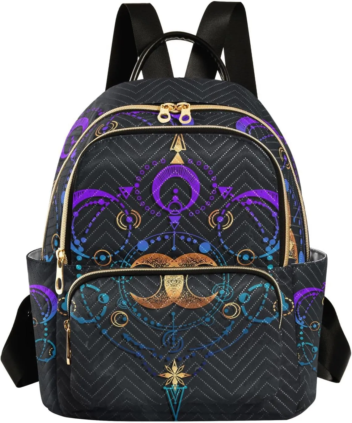 Exnundod Backpack Purse for Women Astronomical Moon Stars, Mini Fashion Backpack Colored Boho Lightweight Casual Daypack Shoulder Bag Travel Backpack, Medium