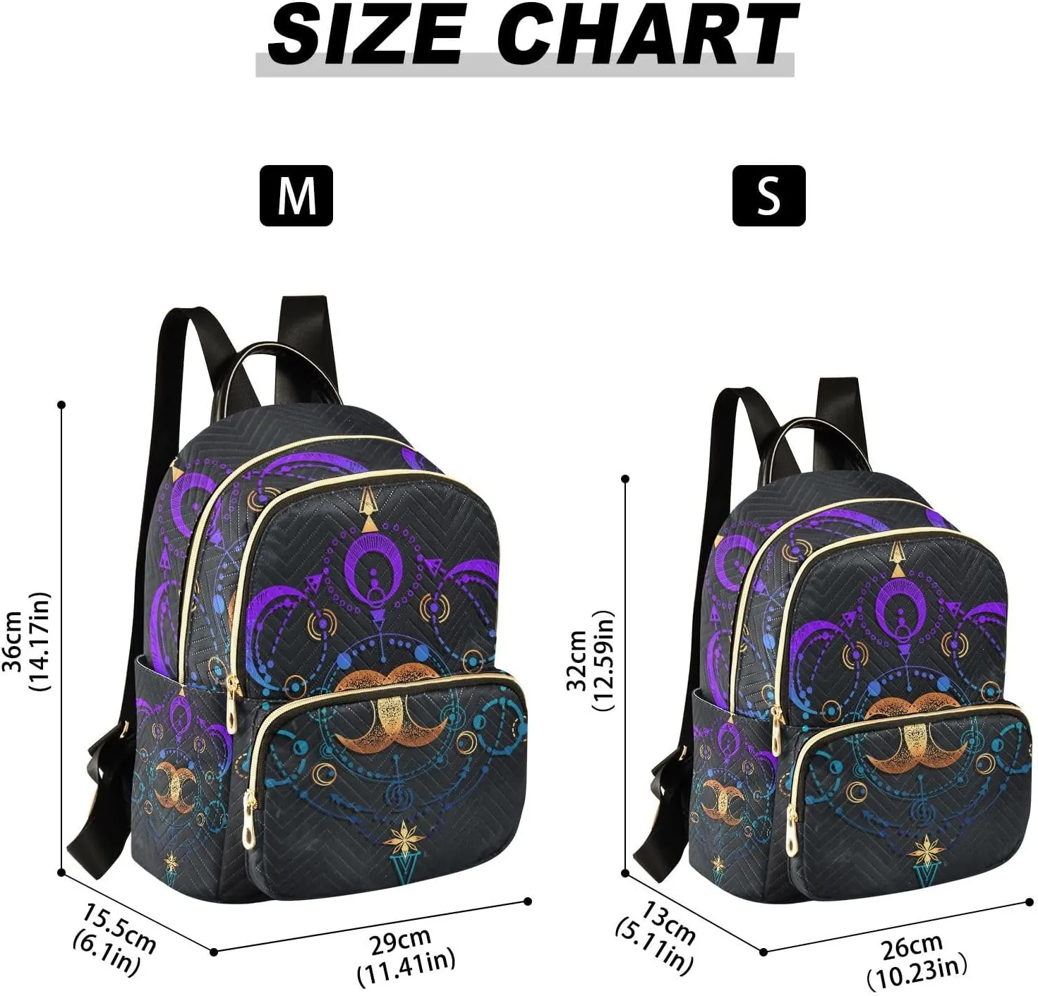 Exnundod Backpack Purse for Women Astronomical Moon Stars, Mini Fashion Backpack Colored Boho Lightweight Casual Daypack Shoulder Bag Travel Backpack, Medium