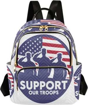 Exnundod Backpack Purse for Women Support Our Troops Travel Backpack Lightweight Daypack, Veteran's Day America