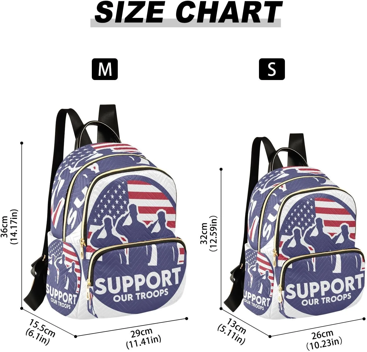 Exnundod Backpack Purse for Women Support Our Troops Travel Backpack Lightweight Daypack, Veteran's Day America