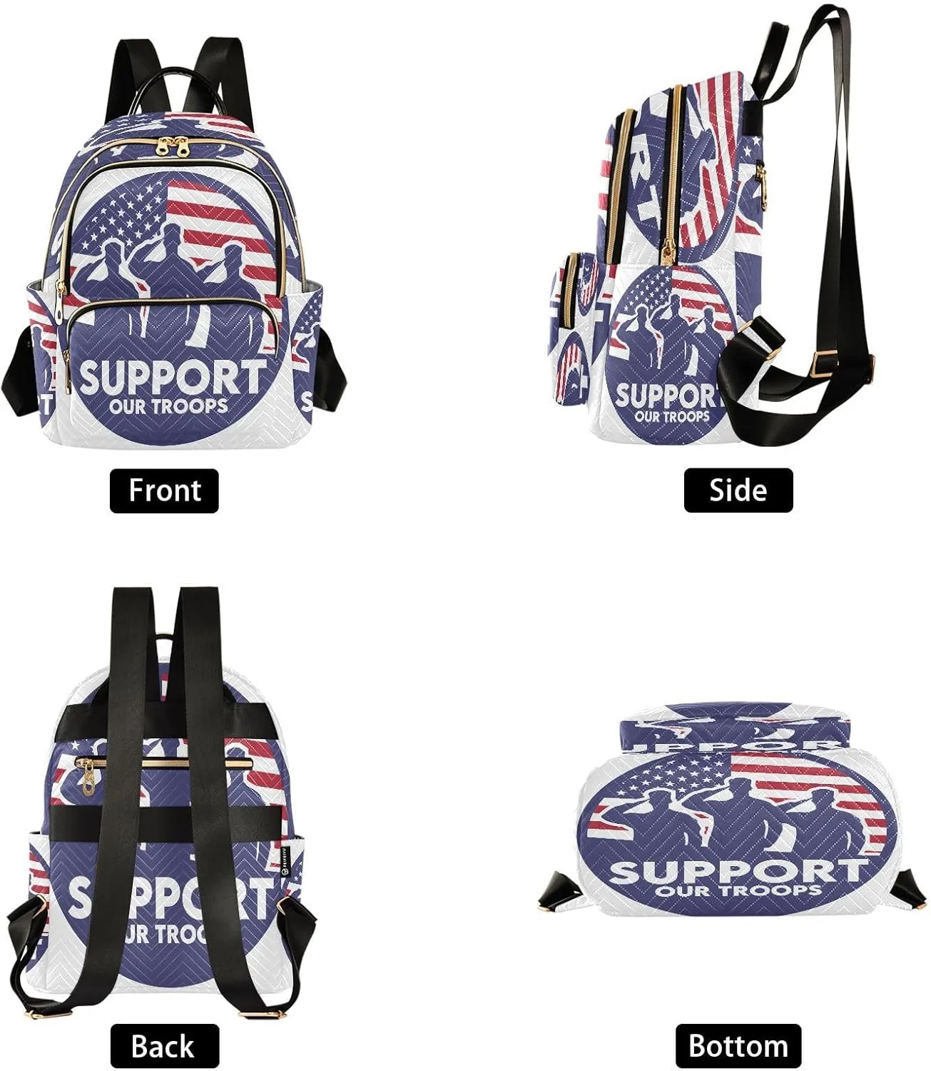 Exnundod Backpack Purse for Women Support Our Troops Travel Backpack Lightweight Daypack, Veteran's Day America
