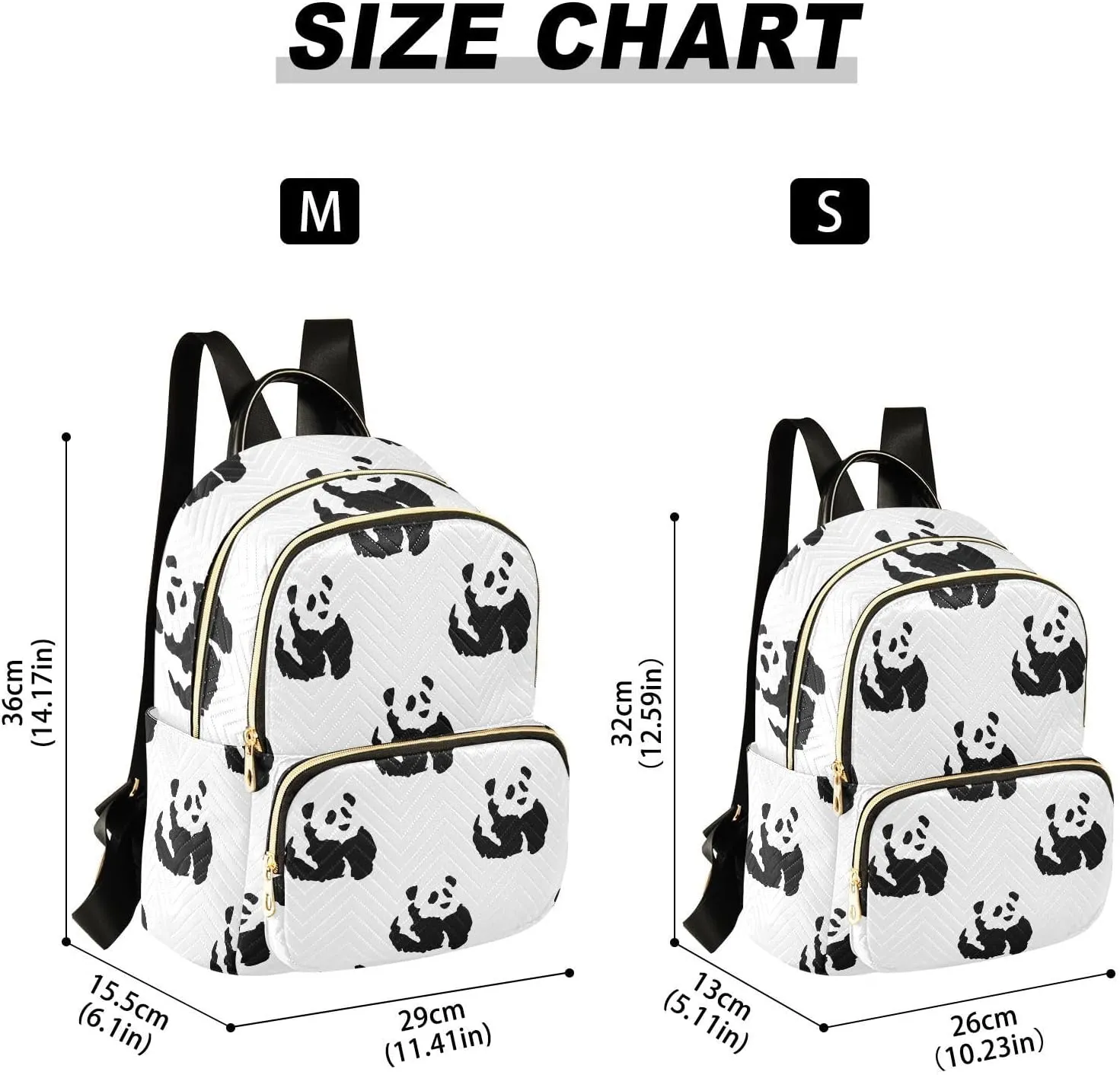 Exnundod Ink Painting Pandas Mini Backpack Purse for Women, Asian Chinese Art Travel Backpack Fashion Backpack Lightweight Shoulder Bag Small Casual Daypack,Medium