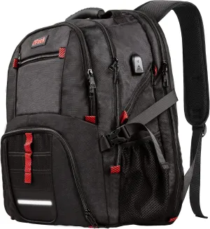 Extra Large Backpack,TSA Friendly Durable Travel Backpack with USB Charging Port/Headphones Hole, Anti theft&Secure, Water-Resistant Big Business College bag Fits 17" Laptop