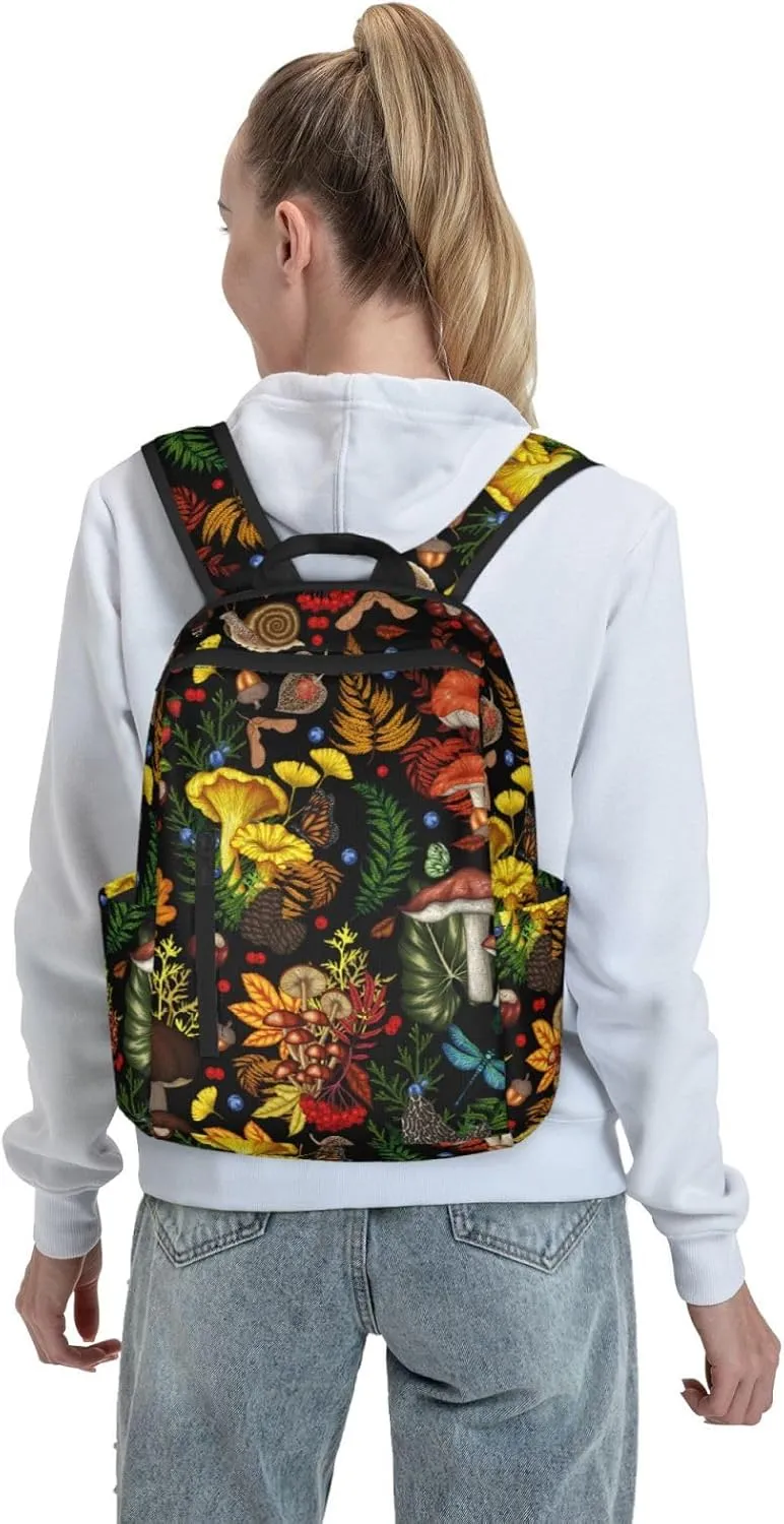 Fall Mushroom Leaves Travel Laptop Backpack Womens Mens Bag Bookbag