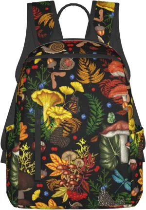 Fall Mushroom Leaves Travel Laptop Backpack Womens Mens Bag Bookbag