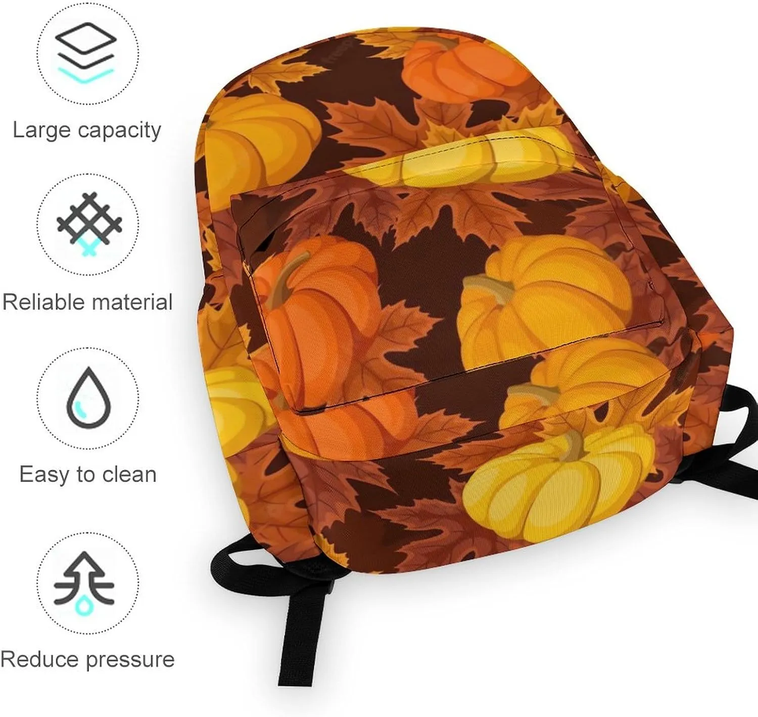 Fall Pumpkin Large Capacity Backpack, Simple And Practical, Exquisite And Minimalist Design