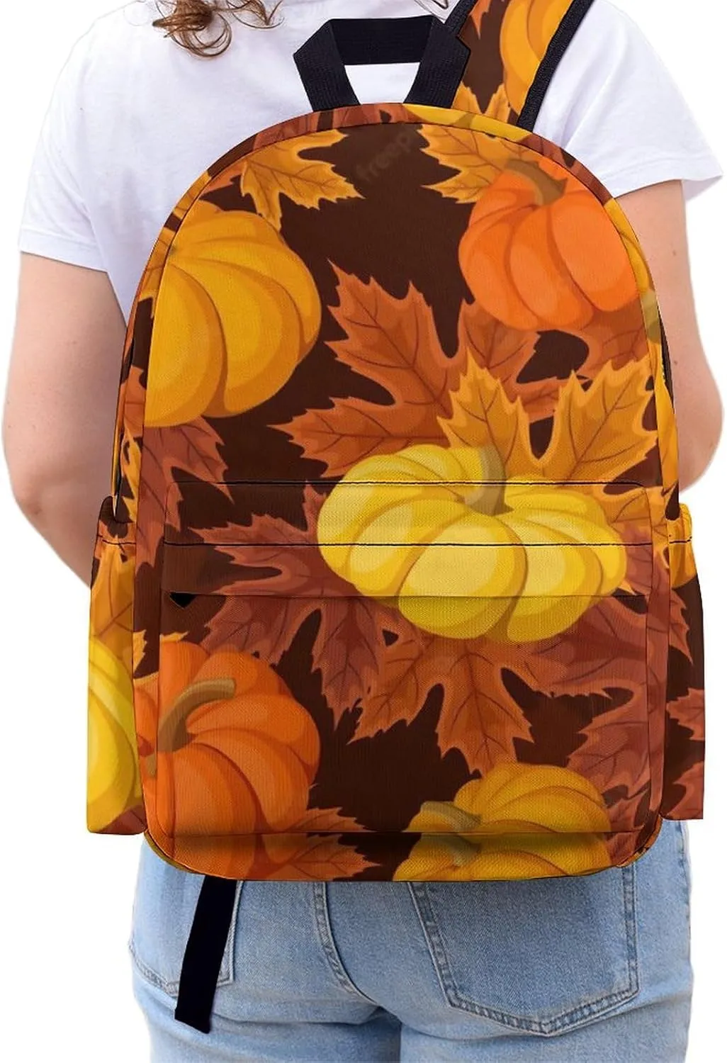 Fall Pumpkin Large Capacity Backpack, Simple And Practical, Exquisite And Minimalist Design