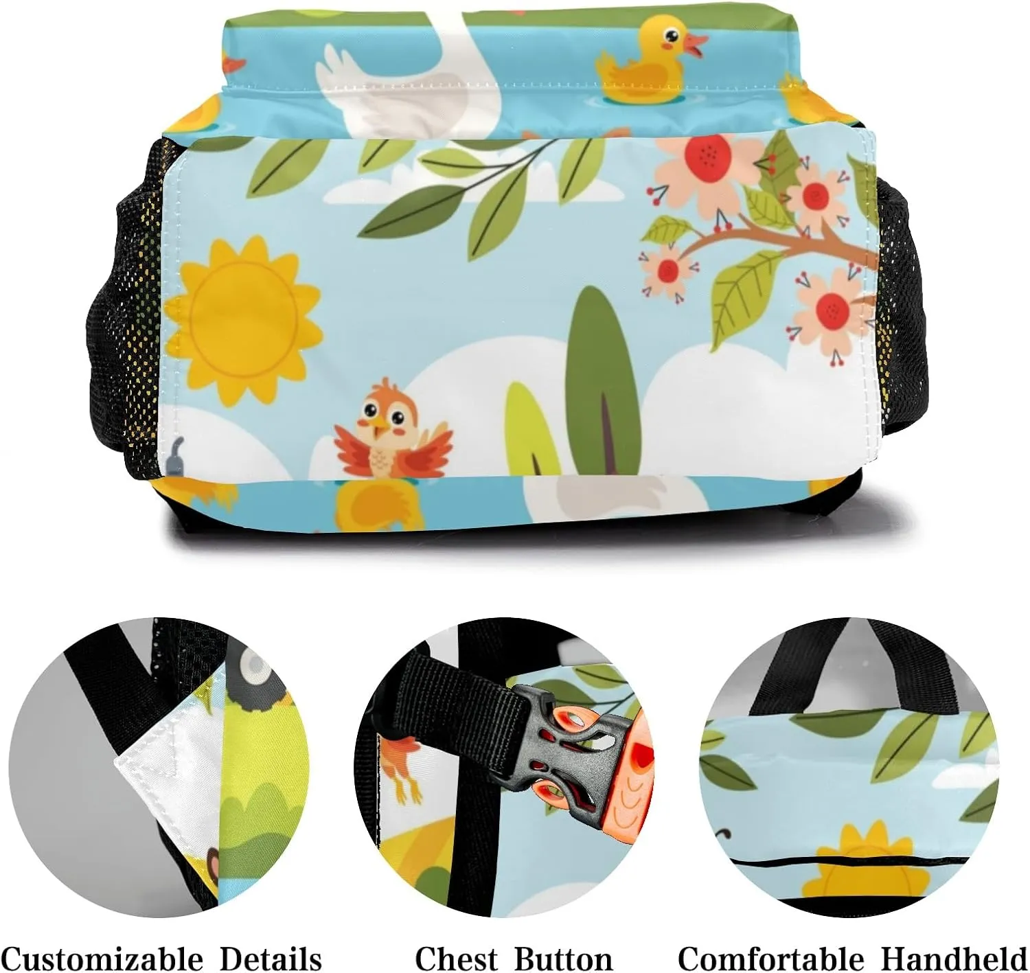 Farm Cute Animals Personalized School Backpack for Kid Boy Girls Primary Daypack Bookbag Custom Name Travel Bag