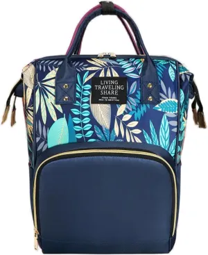 Fashion Diaper Backpack Waterproof Mommy Bag, Large Capacity Diaper Bag Travel Multi-functional Backpack Baby Boy Girl (Blue 1)