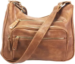 Fashion Locking Concealed Carry Big Hobo Bag CCW Cross Body Bag with Credit Card Slots