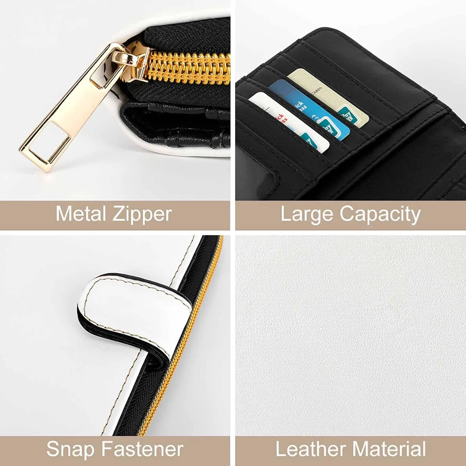Fashion PU Leather Wallet, Multi-Functional Lightweight Trippy Magic Mushrooms Art Wallets, 12 Card Slots and Compartments, Women Men Large Capacity Travel Purse
