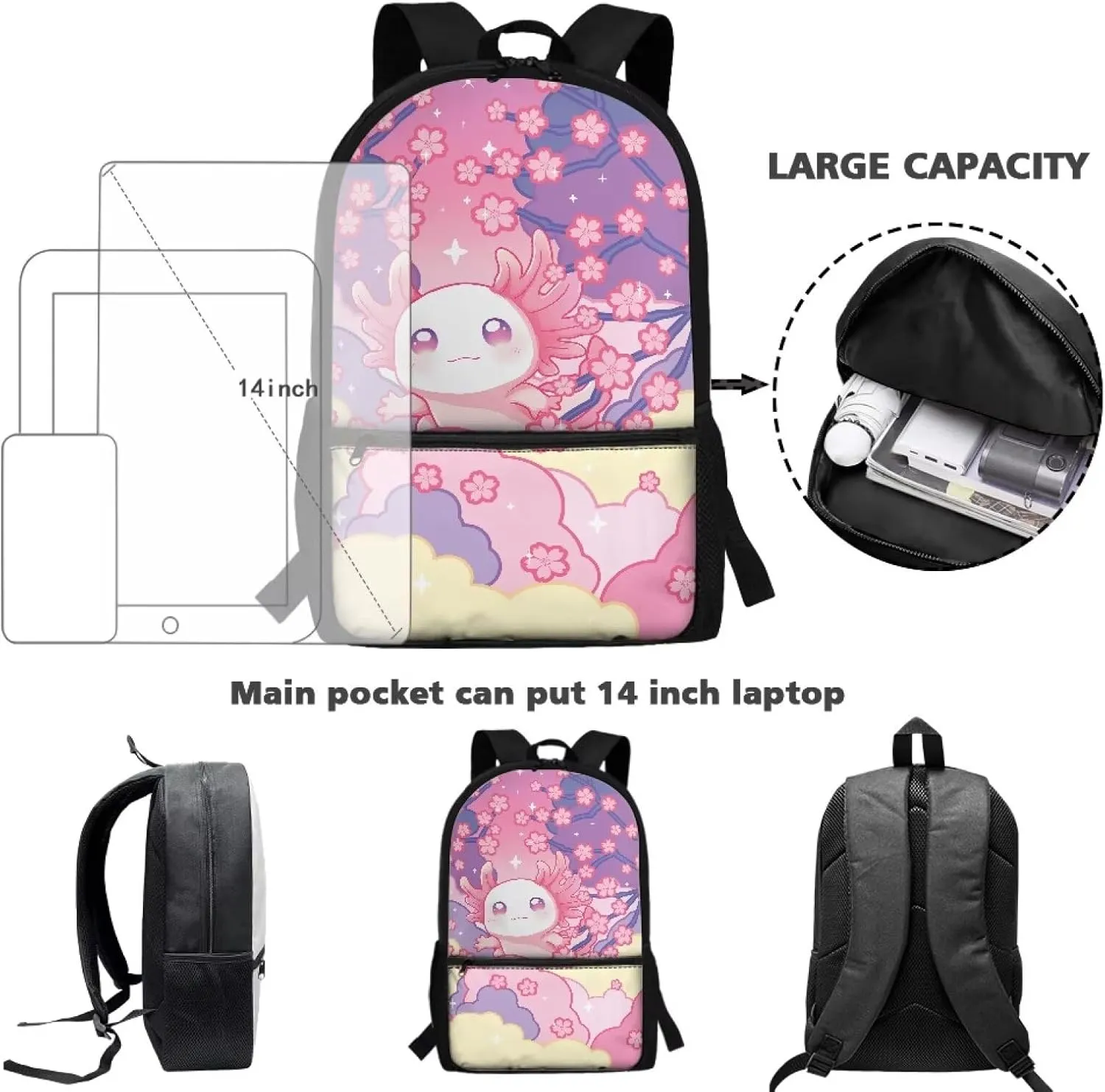 Fashionable School Backpack for Primary Kids,17 Inch Lightweight Classic Basic Bookbag Coconut Tree Print Large Capacity with Adjustable Buckle and External Pocket for Summer Camp Vacation