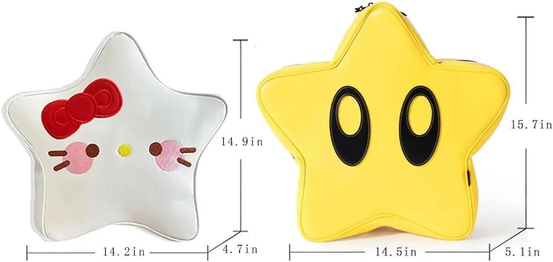 FENGJINRUHUA Cute Cartoon Teens 3D Star y2k Backpack Boys Girls Schoo Bag Lightweight Waterproof Bookbags