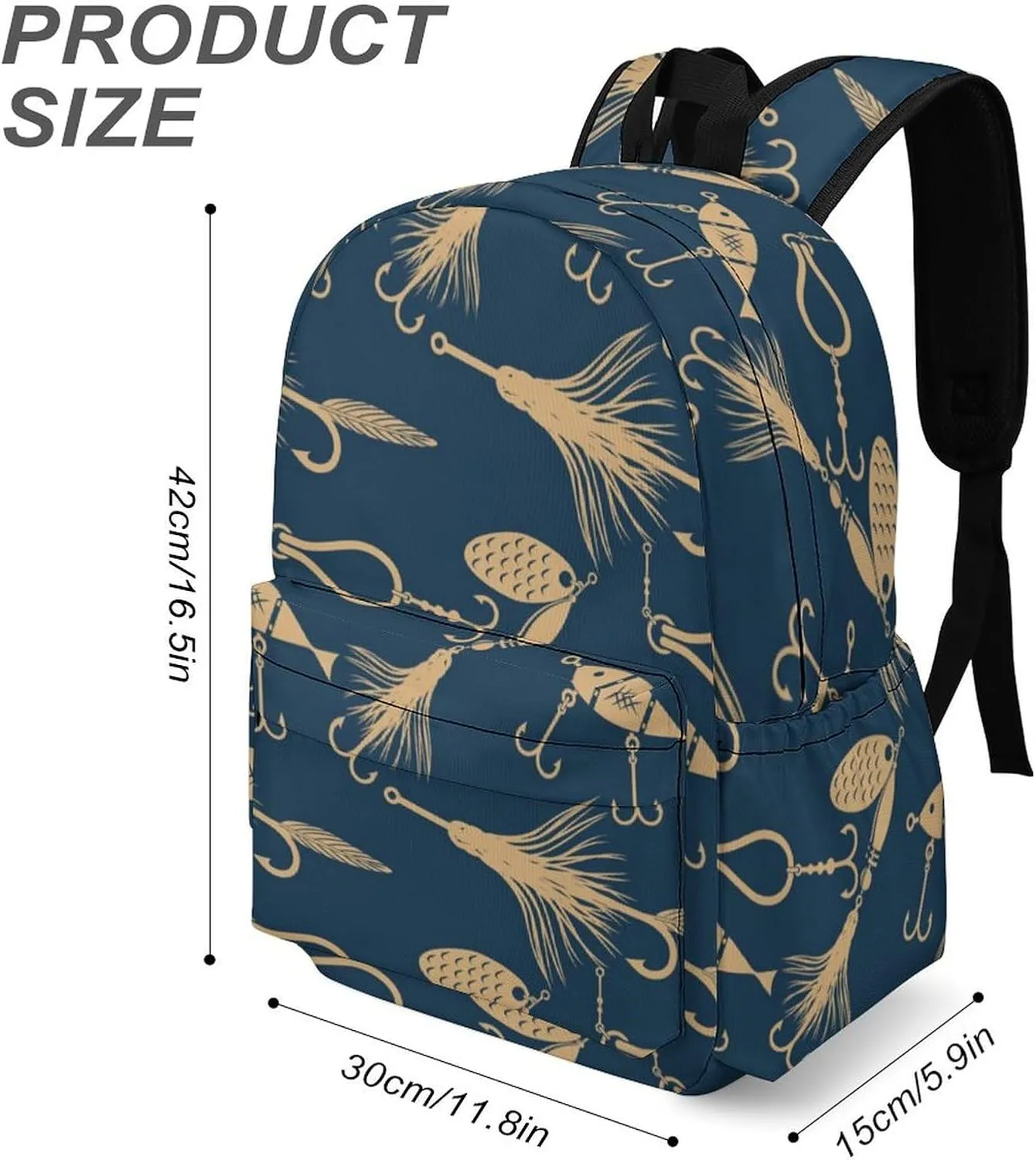 Fishing Lures Summer Casual Travel Backpack Lightweight with Multi Compartment Laptop Bagpack for Women Men Hiking Business Work