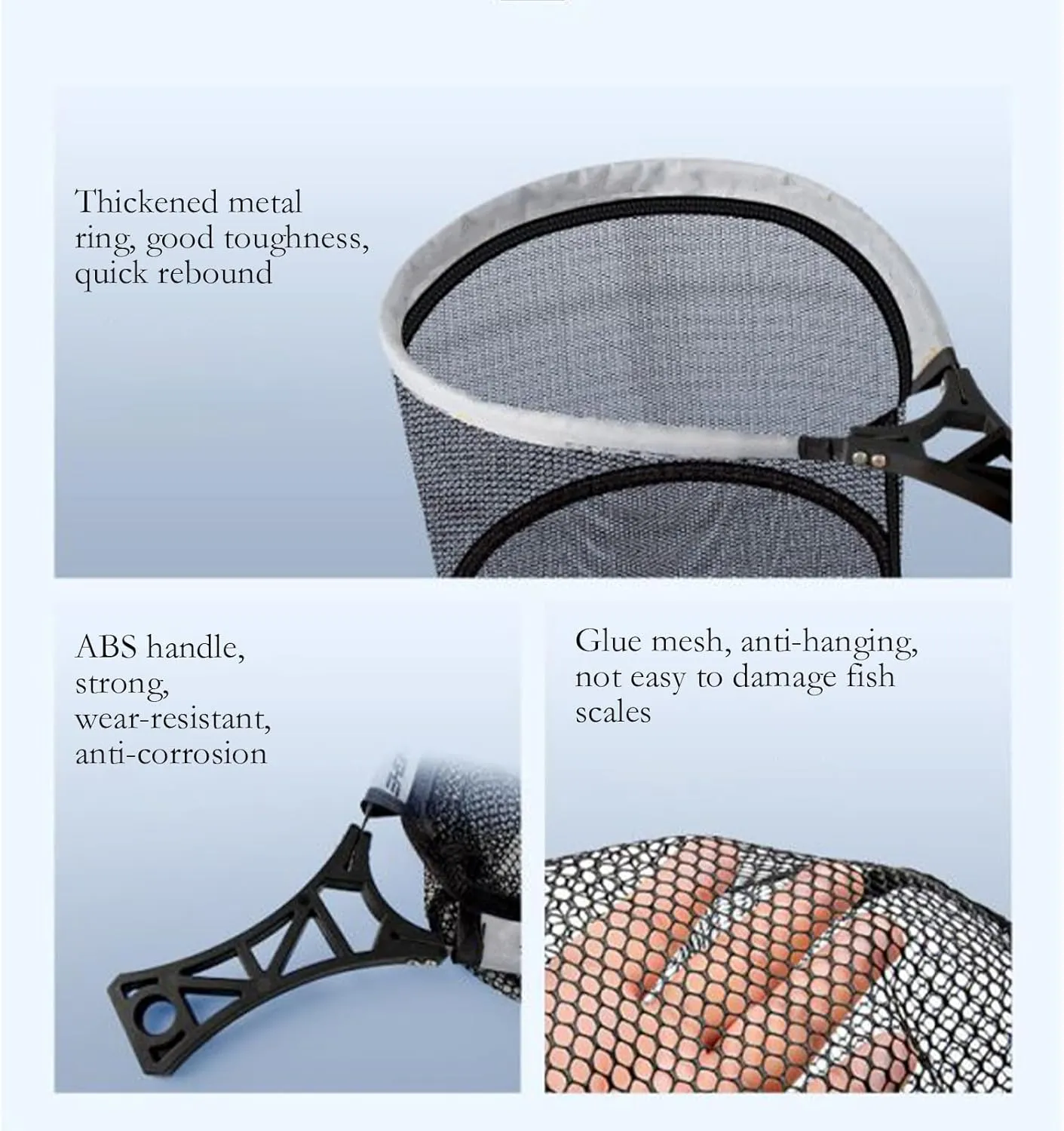 Fishing Net, Foldable Catching Tool, Heavy Duty Retractable Landing Gear, 179g/169g Compact Handle, Ideal for Stream, Mountain Shallows, Riverbeds, Outdoor Angling Adventures