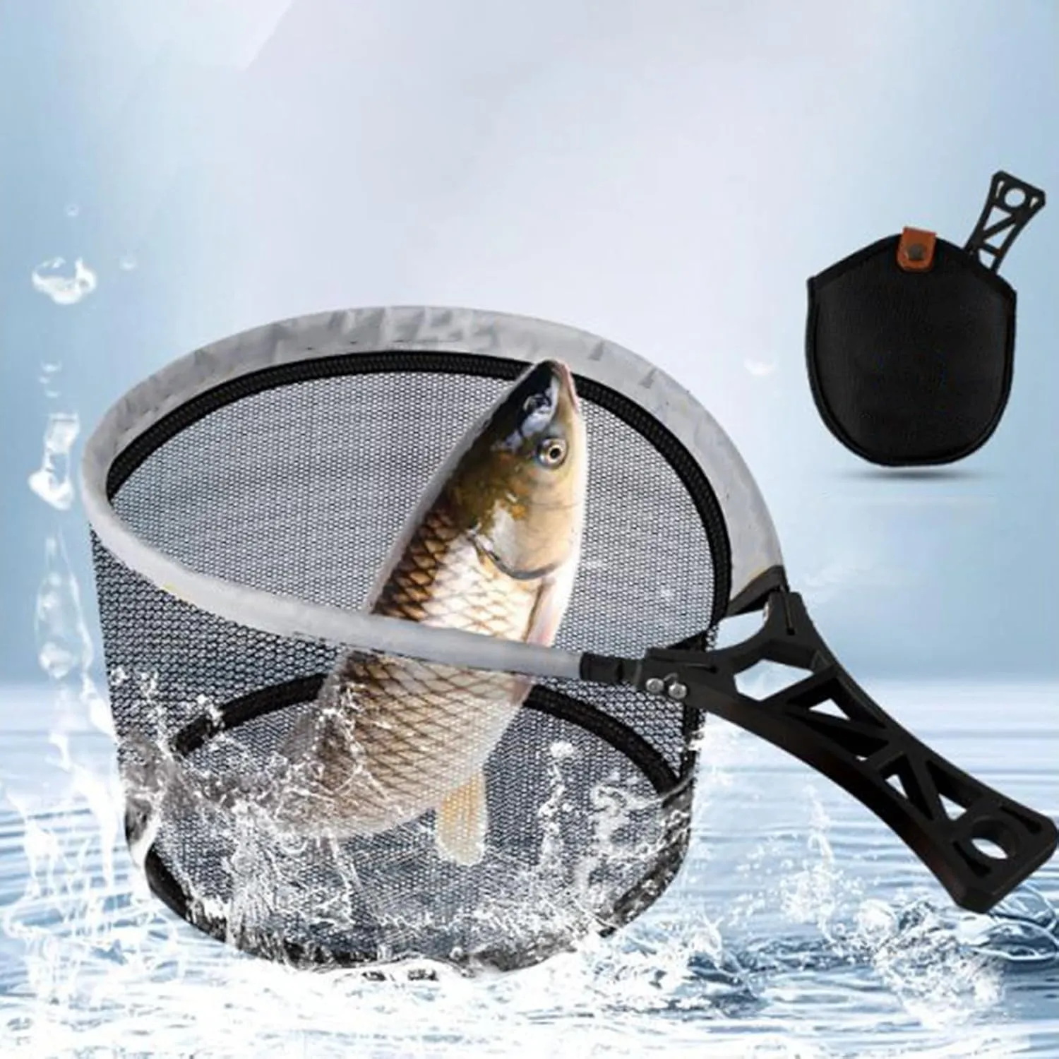 Fishing Net, Foldable Catching Tool, Heavy Duty Retractable Landing Gear, 179g/169g Compact Handle, Ideal for Stream, Mountain Shallows, Riverbeds, Outdoor Angling Adventures