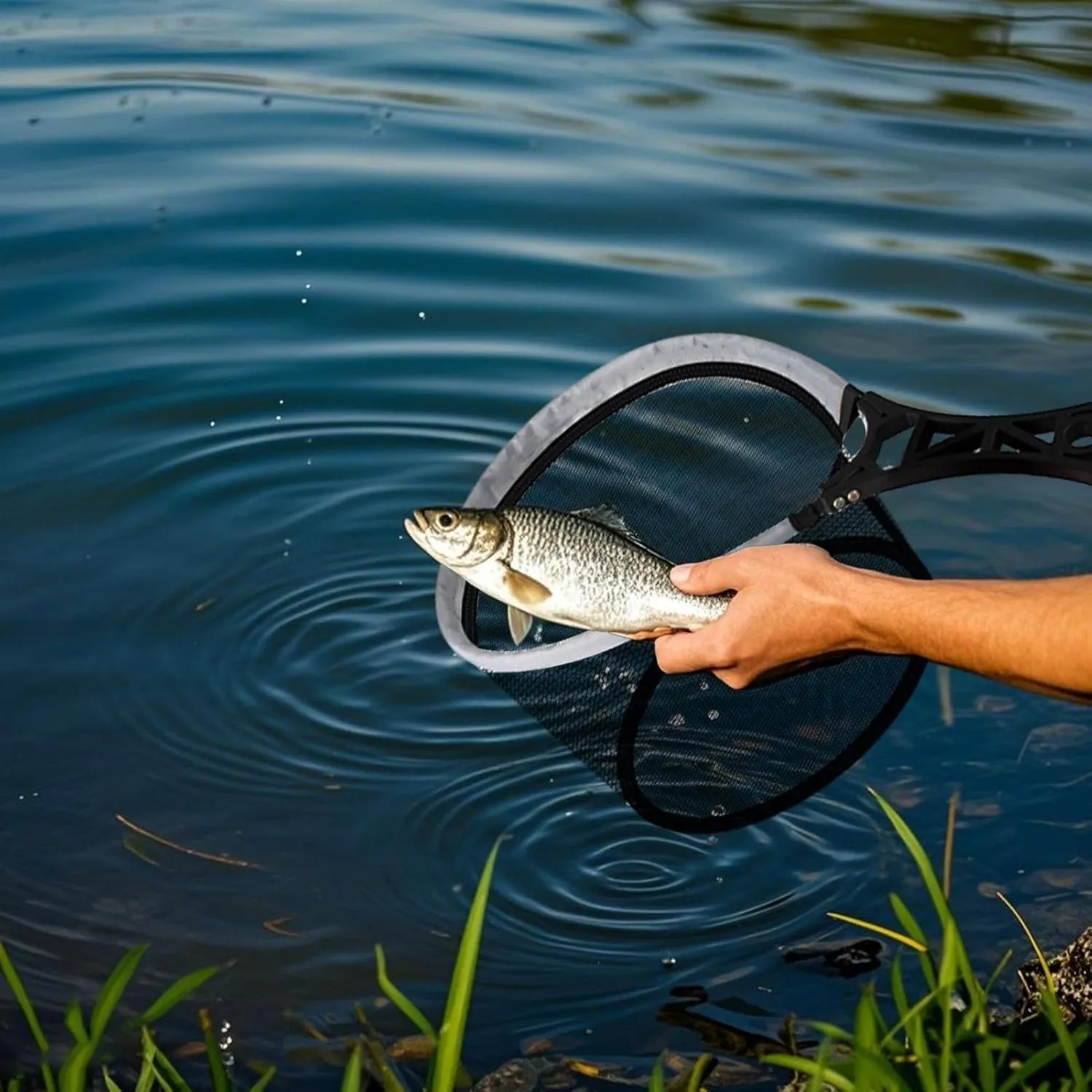 Fishing Net, Foldable Catching Tool, Heavy Duty Retractable Landing Gear, 179g/169g Compact Handle, Ideal for Stream, Mountain Shallows, Riverbeds, Outdoor Angling Adventures