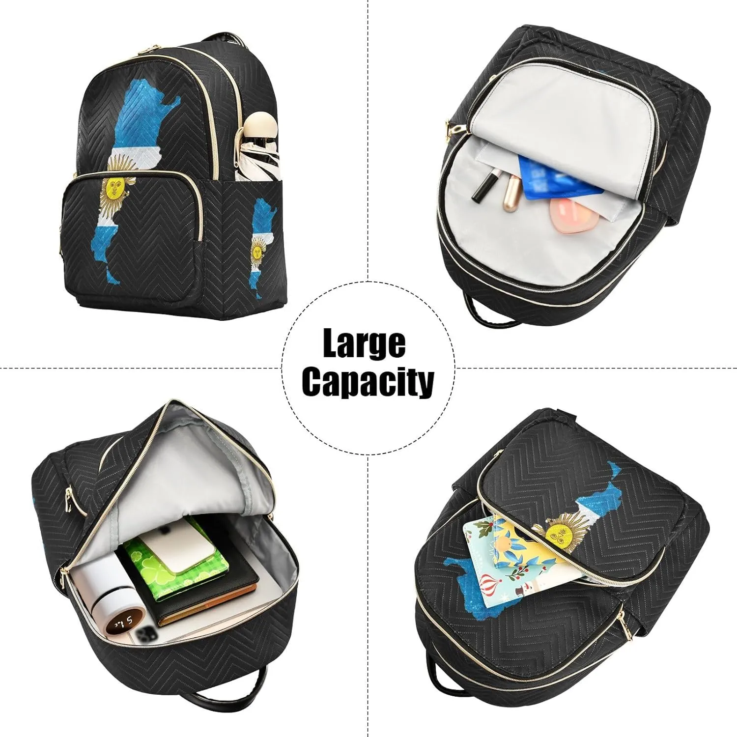 Flag Map Of Argentina Mini Backpack for Women, Travel Backpack Purse Daypack Shoulder Bag for Ladies