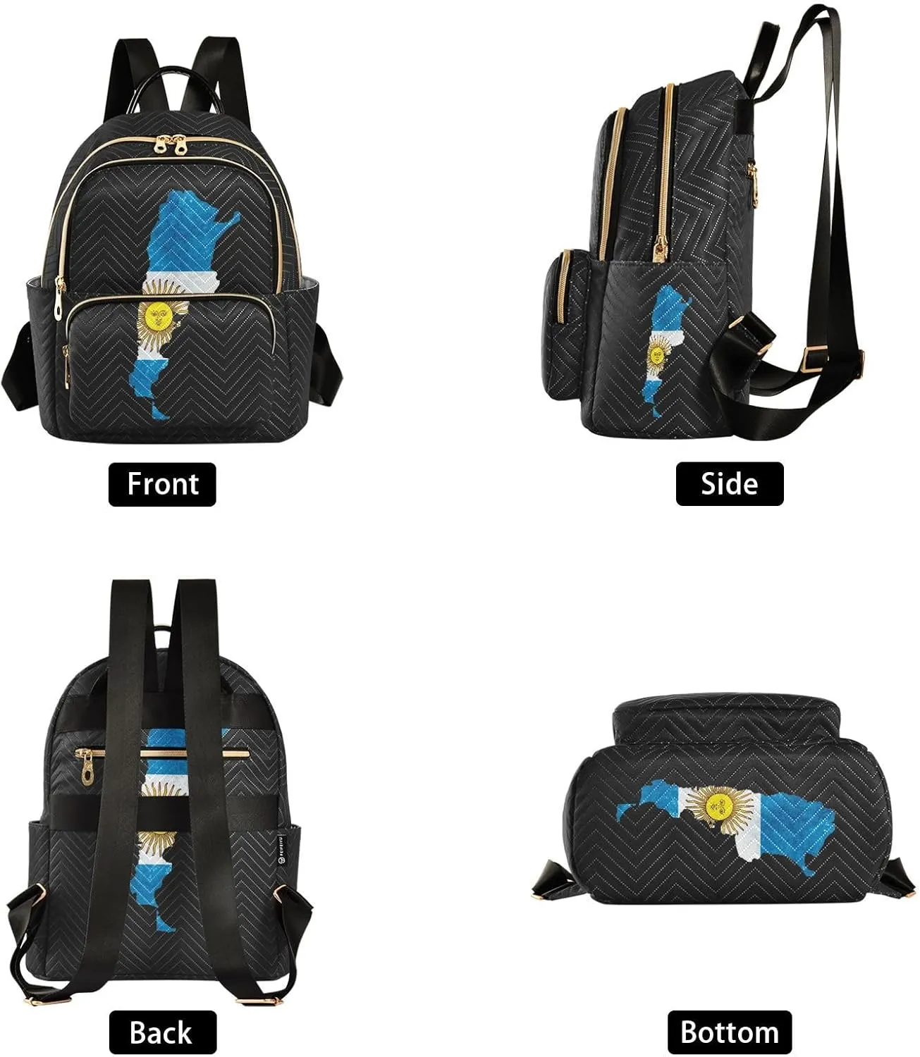 Flag Map Of Argentina Mini Backpack for Women, Travel Backpack Purse Daypack Shoulder Bag for Ladies