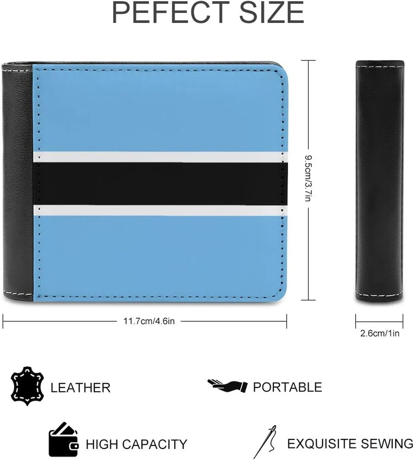 Flag of Botswana Men's Short Wallet, Suitable for Business/travel/Christmas/Commemorative Day/birthday Gift