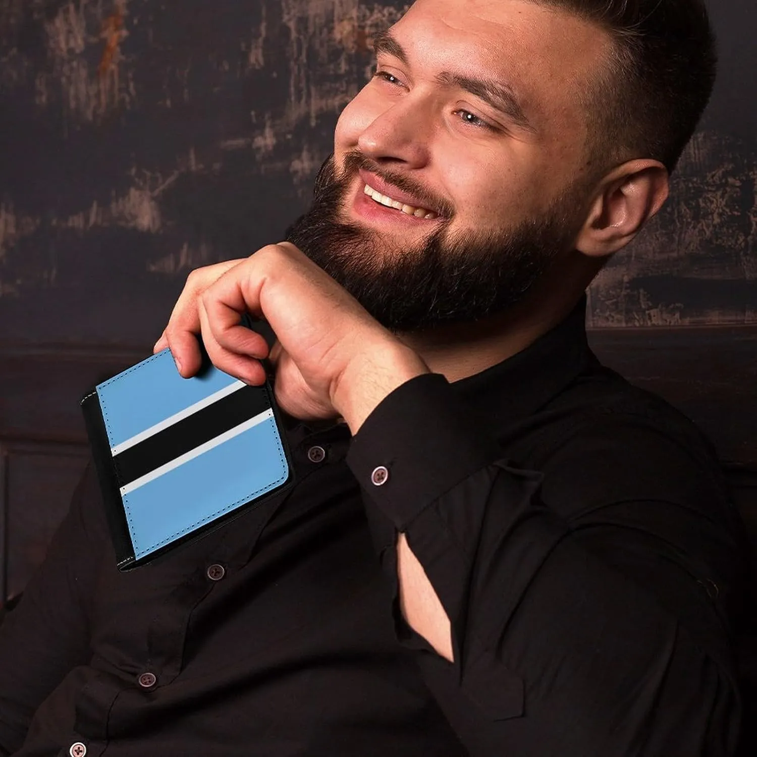 Flag of Botswana Men's Short Wallet, Suitable for Business/travel/Christmas/Commemorative Day/birthday Gift