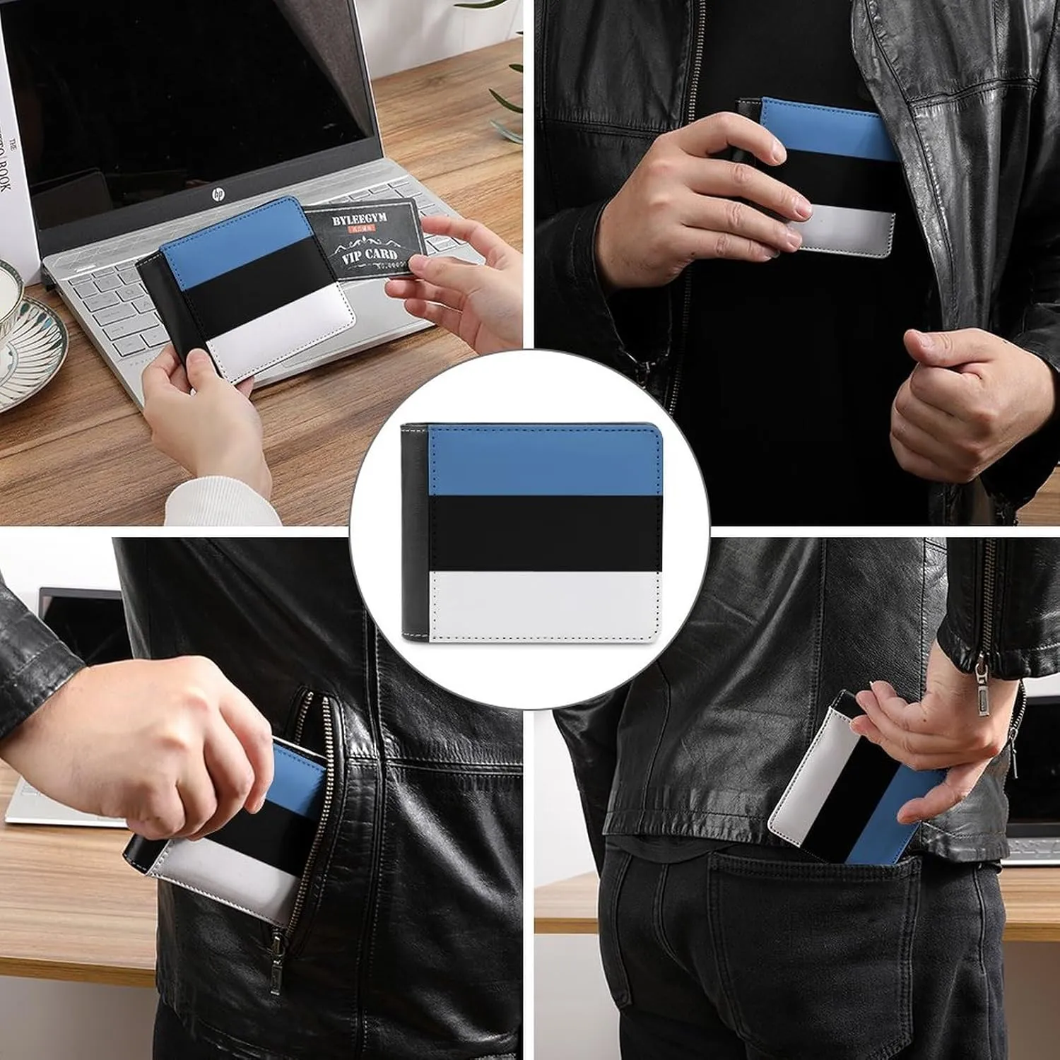 Flag of Estonia Mens Short Wallet，coin Wallet, Card Bag, Certificate Storage Bag