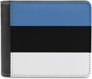 Flag of Estonia Mens Short Wallet，coin Wallet, Card Bag, Certificate Storage Bag