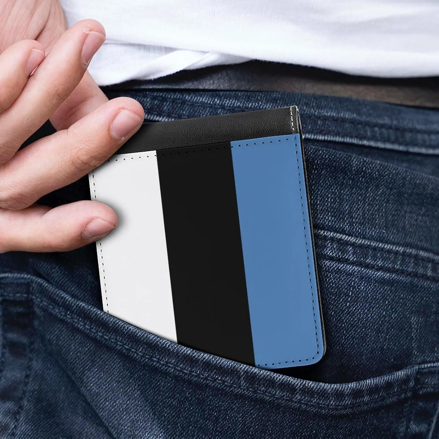 Flag of Estonia Mens Short Wallet，coin Wallet, Card Bag, Certificate Storage Bag