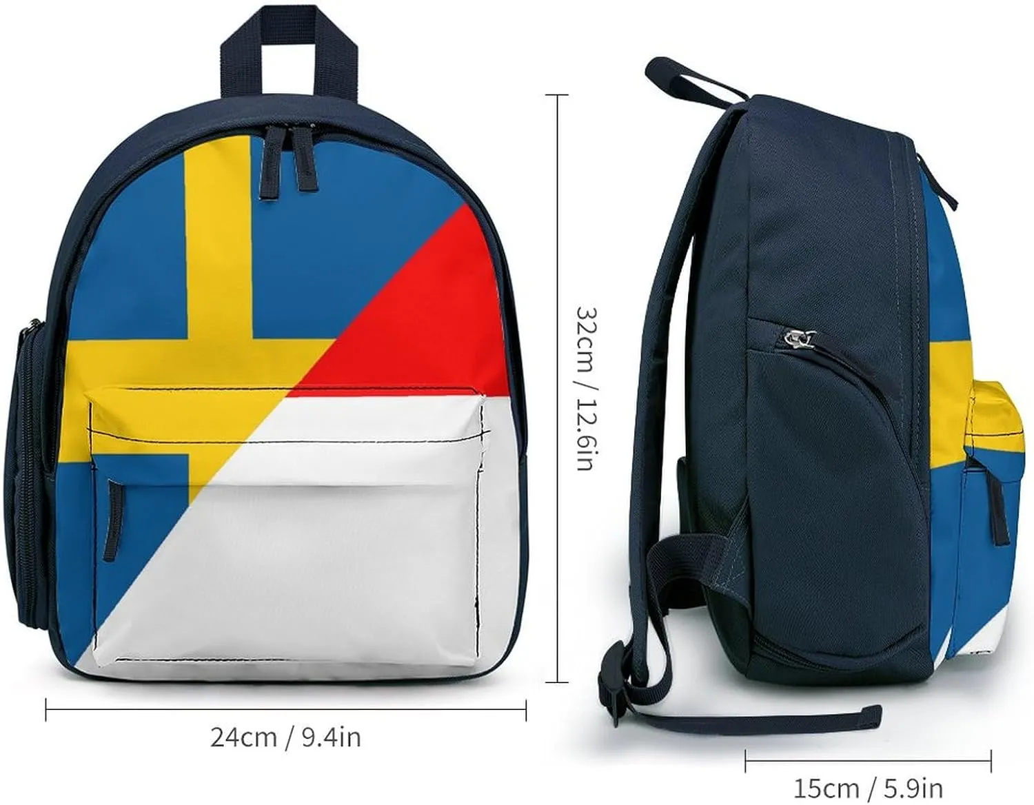 Flag of Indonesia And Sweden Travel Backpack Water Resistant Luggage Daypack Business Weekender Bag for Men Women