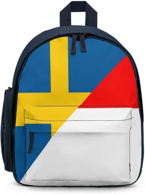 Flag of Indonesia And Sweden Travel Backpack Water Resistant Luggage Daypack Business Weekender Bag for Men Women