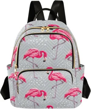 Flamingo Grace Mini Backpack Purse, Waterproof Mini Backpack for Women 8.5 L