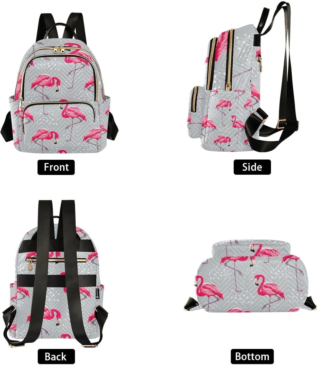 Flamingo Grace Mini Backpack Purse, Waterproof Mini Backpack for Women 8.5 L