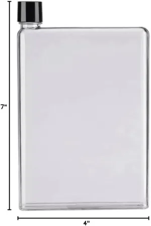 Flat Portable Travel Transparent a5 Memo 350ml Water Bottle MCS0024-R a5 Memobottle