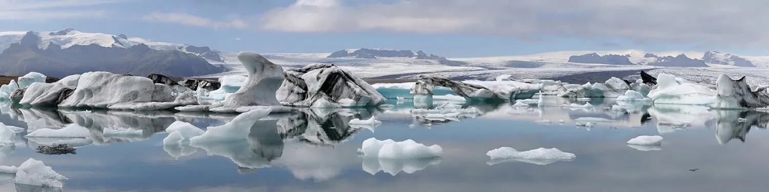 Floating Icebergs 36" x 9" Gallery Wrapped Canvas Wall Art