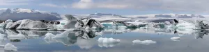 Floating Icebergs 36" x 9" Gallery Wrapped Canvas Wall Art