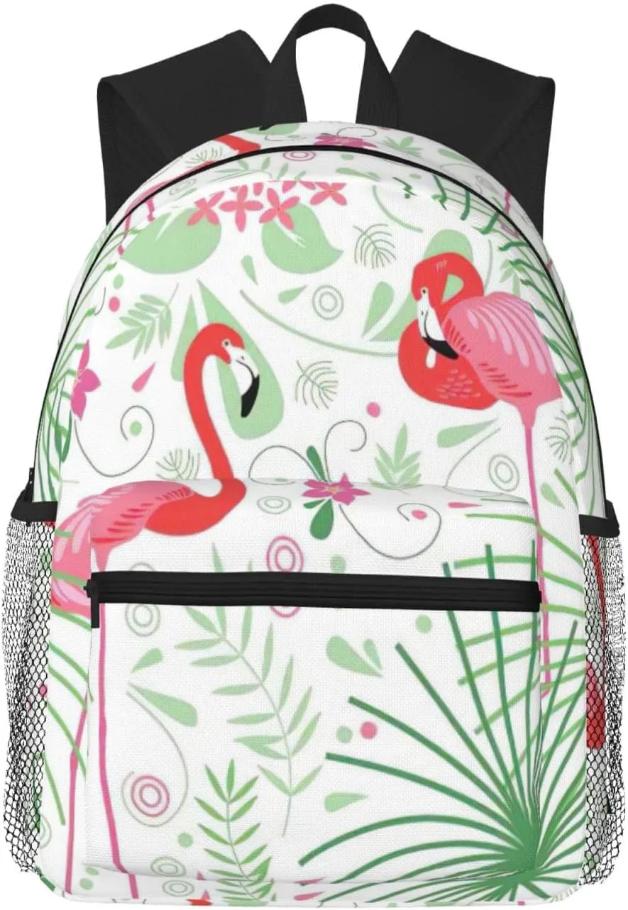 Floral Flamingo Botany print Lightweight Comfortable Backpack for Men Women, Durability Laptop Daypack, Travel bag ﻿
