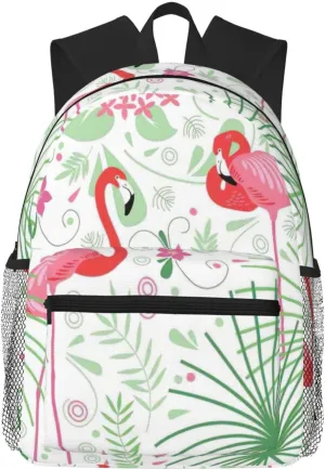 Floral Flamingo Botany print Lightweight Comfortable Backpack for Men Women, Durability Laptop Daypack, Travel bag ﻿