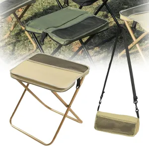 Foldable Backpack Stool, Portable Folding Backpack Stool with Adjustable Strap, Lightweight Mini Camping Chair for Hiking, Fishing, Travel & Outdoor Events (Beige, Large)