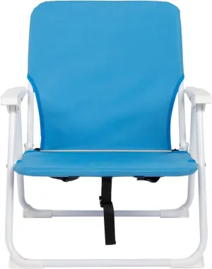 Folding Backpack Beach Chair,Portable Camping Chair with Storage Cup Holder & Adjustable Headrest,Backpack Lawn Chairs for Sunbathing,Camping (Blue)