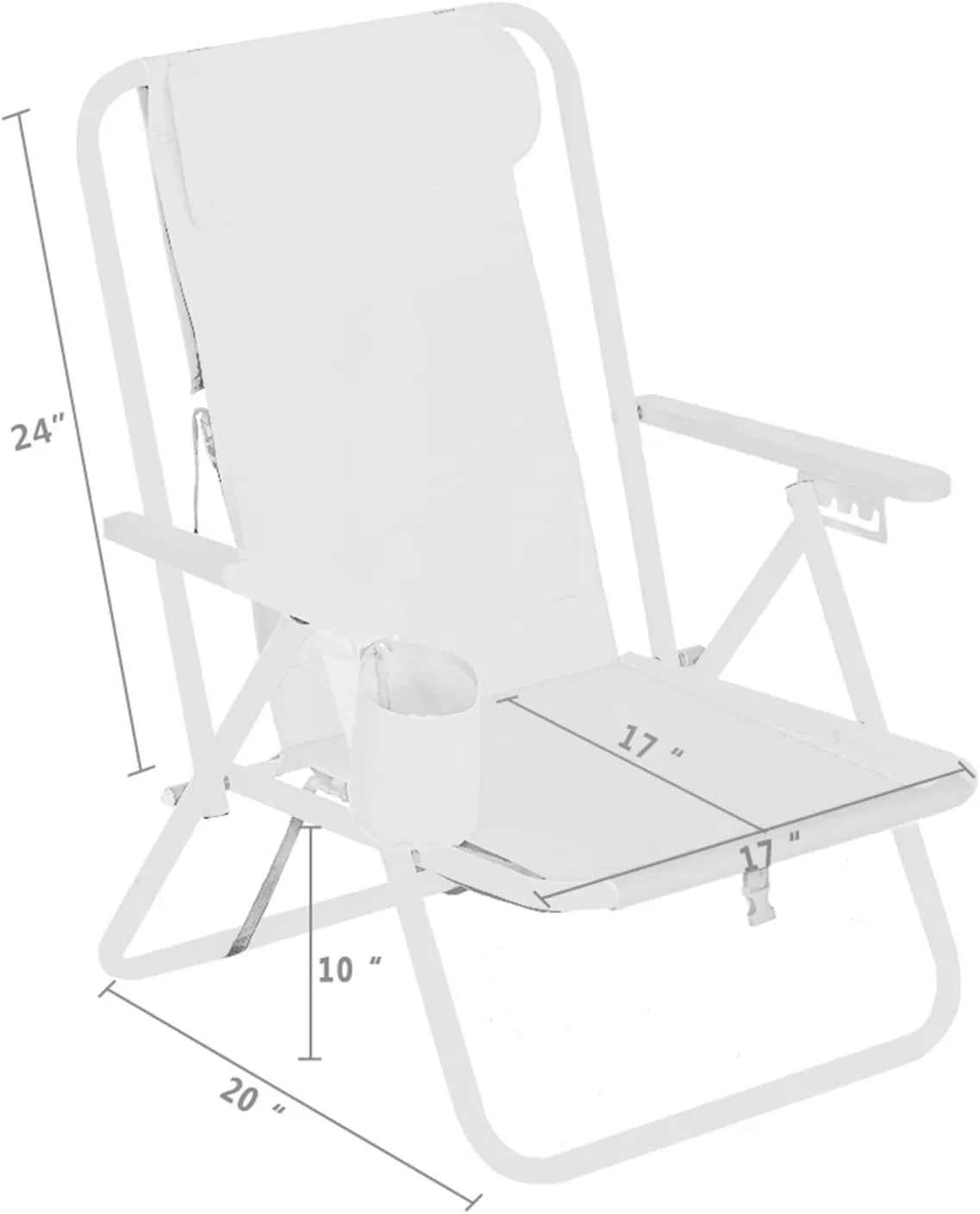 Folding Beach Chair Camping Chair, Modern Style, Blue, Solid, Four Reclining Positions, Travel-Friendly Design, Plush Headrest, Wooden Armrests, Built to Last, Supports Up to 265 lbs
