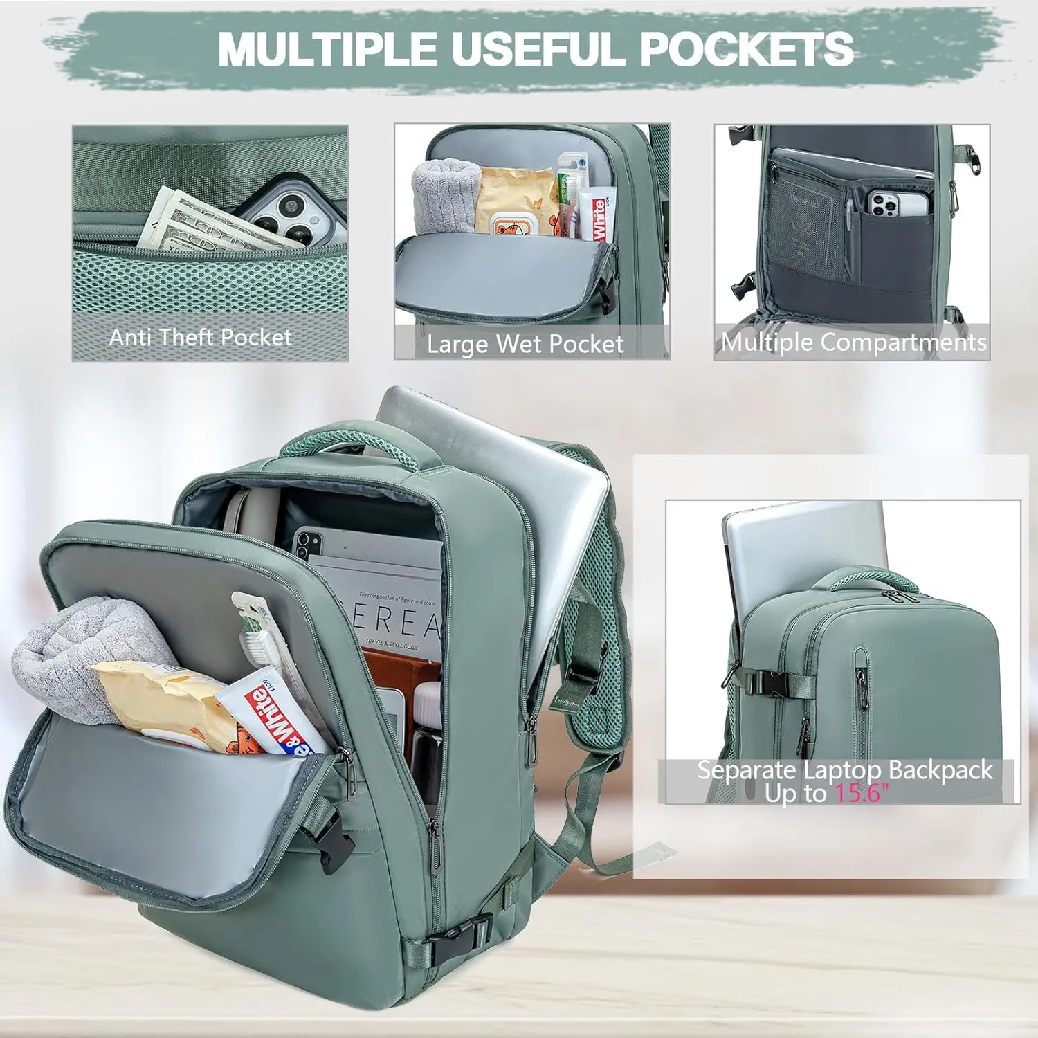 for Spirit Airlines Personal Item Bag 18x14x8 Inches Travel Backpack Personal Item Size Carry on Flight Approved Personal Item Travel Bag Travel Backpack for Women Mens Travel Backpack